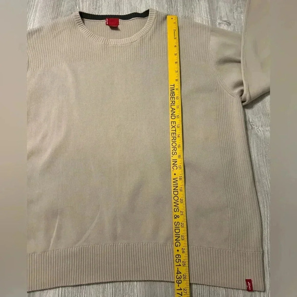 Vintage Tonal Sweatshirt Boxy Fit Levi's Crewneck Beige Mens Size XL Dad (Stain) - Picture 7 of 10